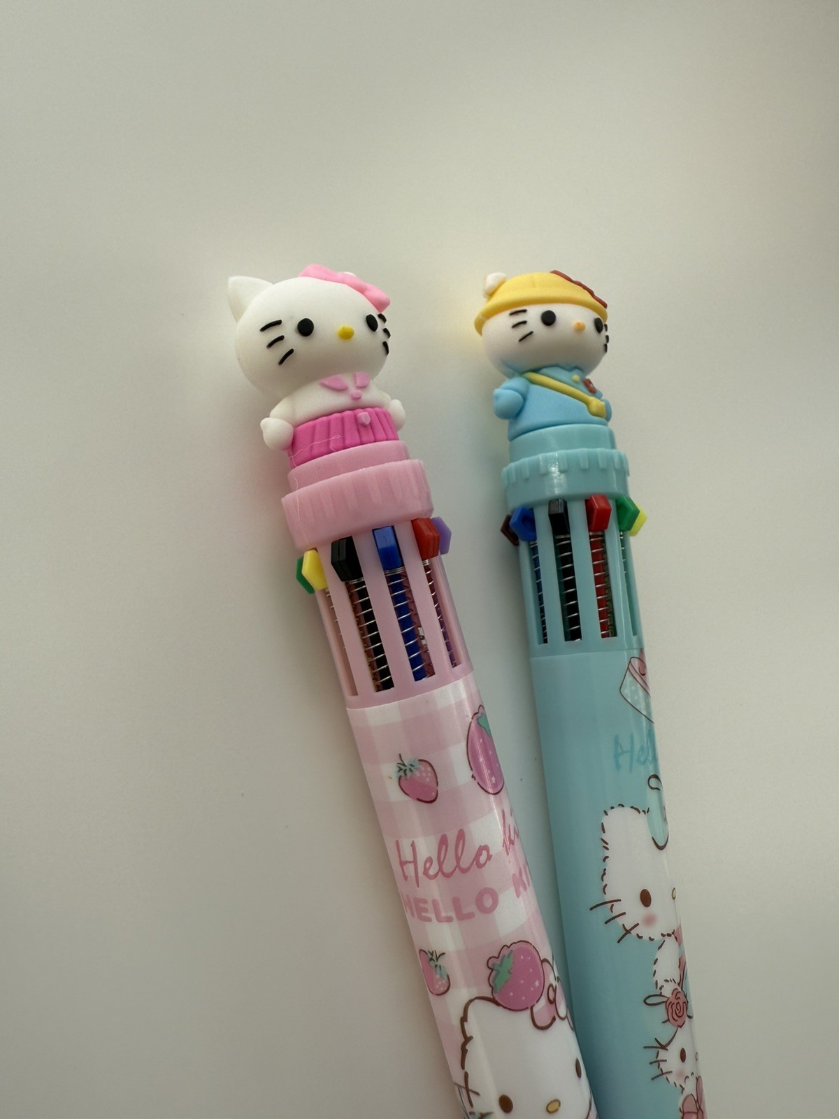 Hello Kitty Kawaii 10 Color Pens Set – Cute Multicolor Writing Pens (2 pcs)