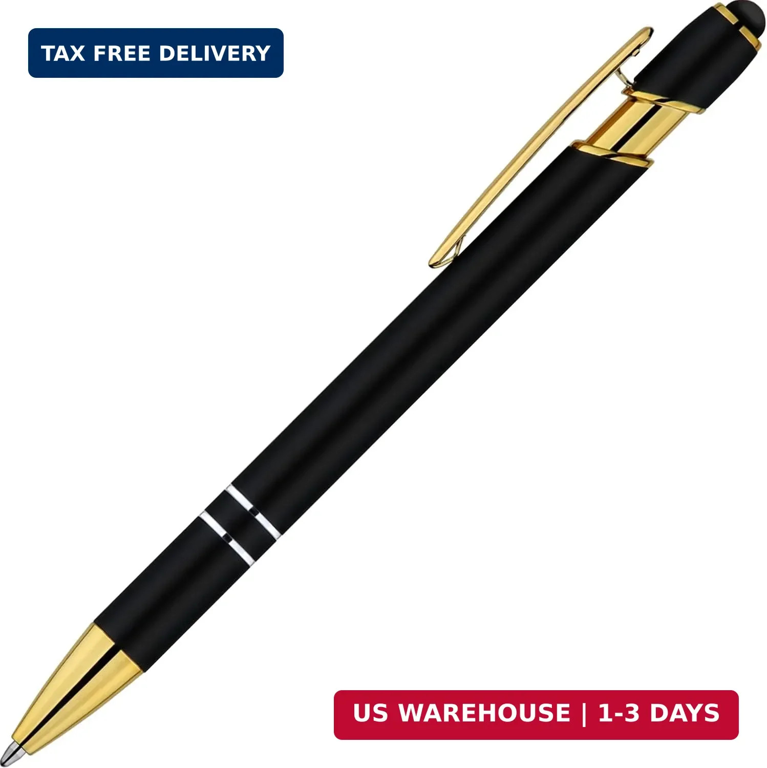 LINFANC 12 Pack Nice Black Pens Ballpoint Pens Stylus Pen for Touchscreen | 1.0m