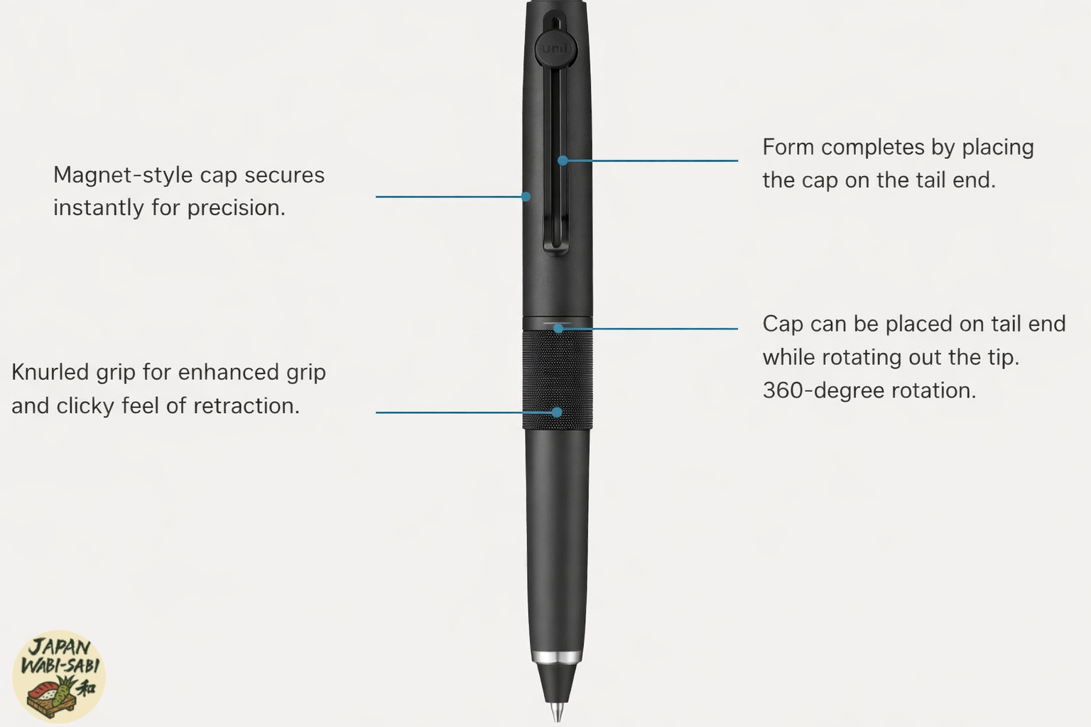 Mitsubishi uniball ZENTO Signature Model 3 Color Ballpoint Pen M Black 0.5mm