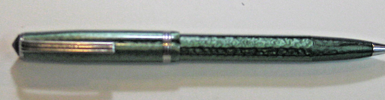 Pearl Green Esterbrook Ball Pen J series, dry refill, cap action. Beauty