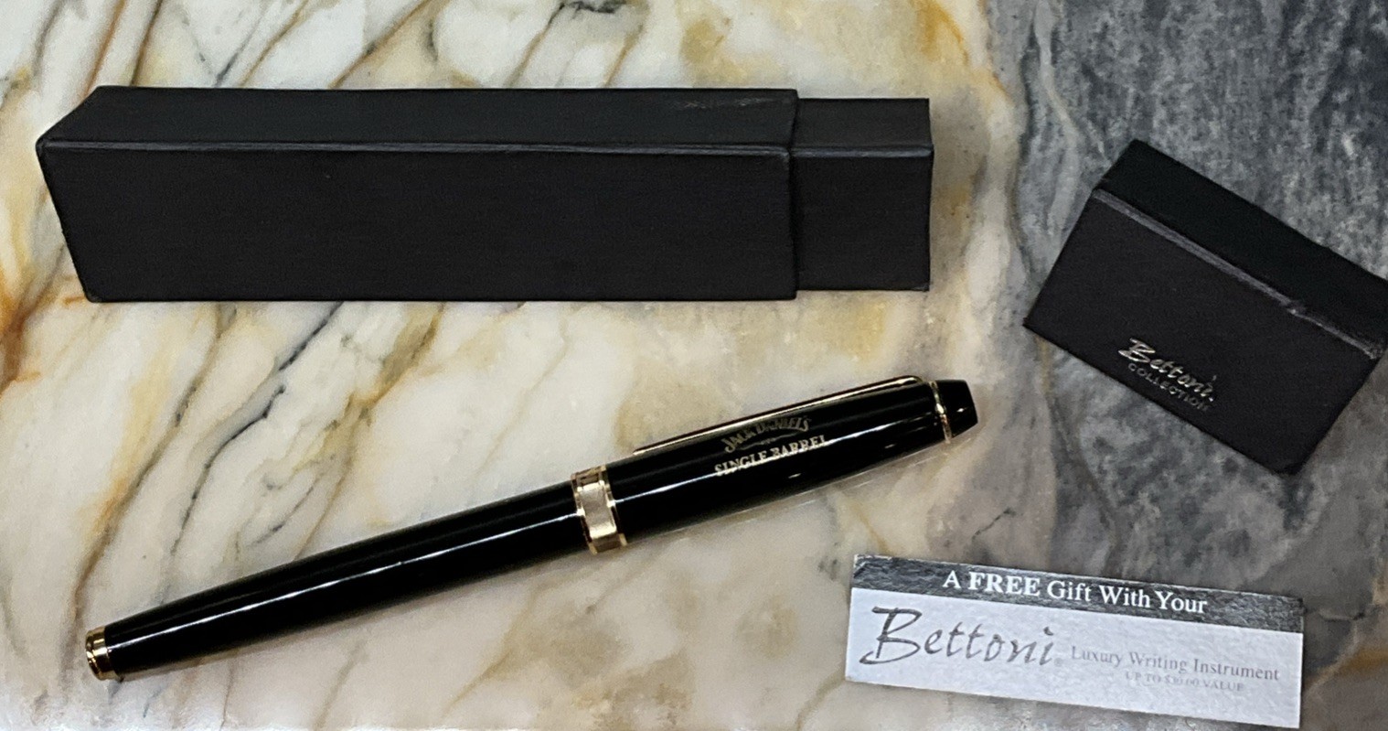 Bettoni collection ball point pen Jack Daniels Single Barrel Black /Gold accents