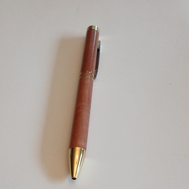 Avodart Branded Ballpoint Pen Wood Brown Gold Trim