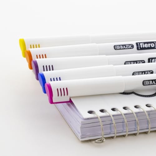 BAZIC Fiero Red Color Fiber Tip Fineliner 2 Count (Pack of 1) Red (4-count)