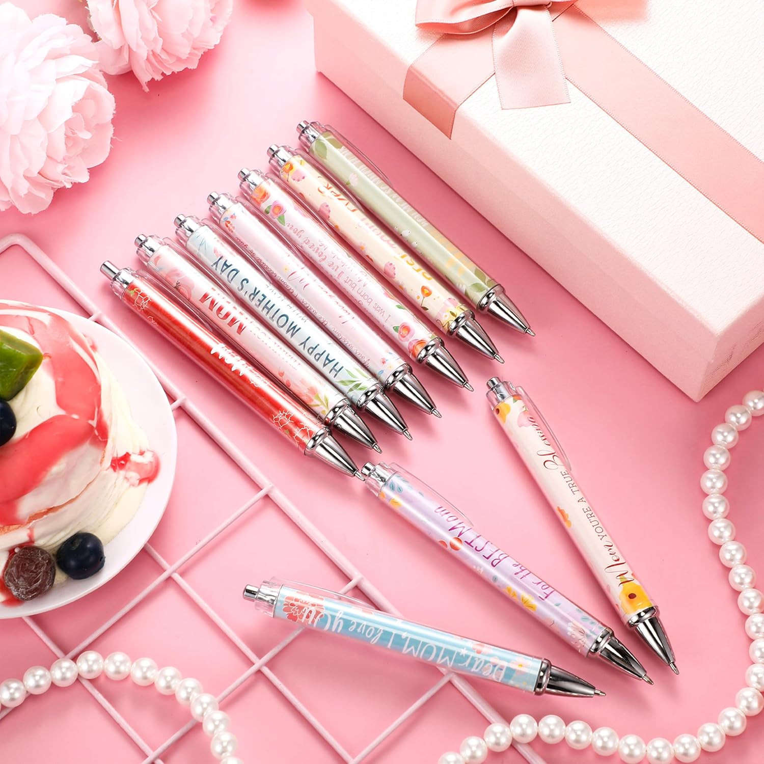 10 Pcs Mothers Day Gifts Bulk Happy Mother’s Day Ballpoint Pens Retractable 1 mm