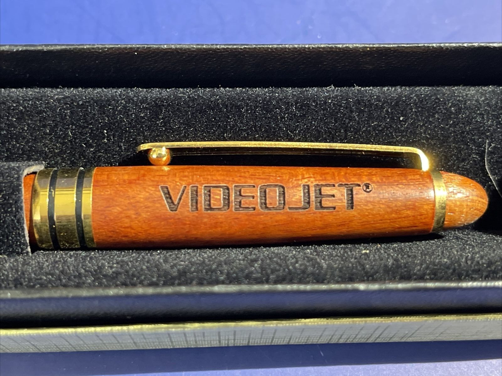 Videojet Branded Wood Ballpoint Advertising Pen (NIB) Vintage