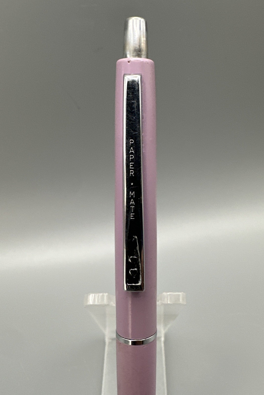 Paper Mate Vintage Double Heart Ninety Eight Lilac Ball Pen USA NEW INK 1271