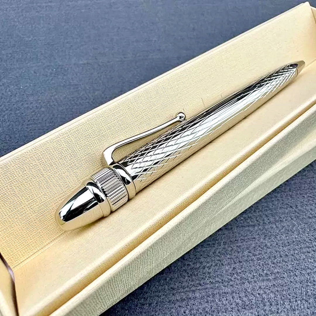 ROLEX Elegant Silver Ballpoint Pen Luxury Gift Box VIP Executive Pen AD VIP Gift