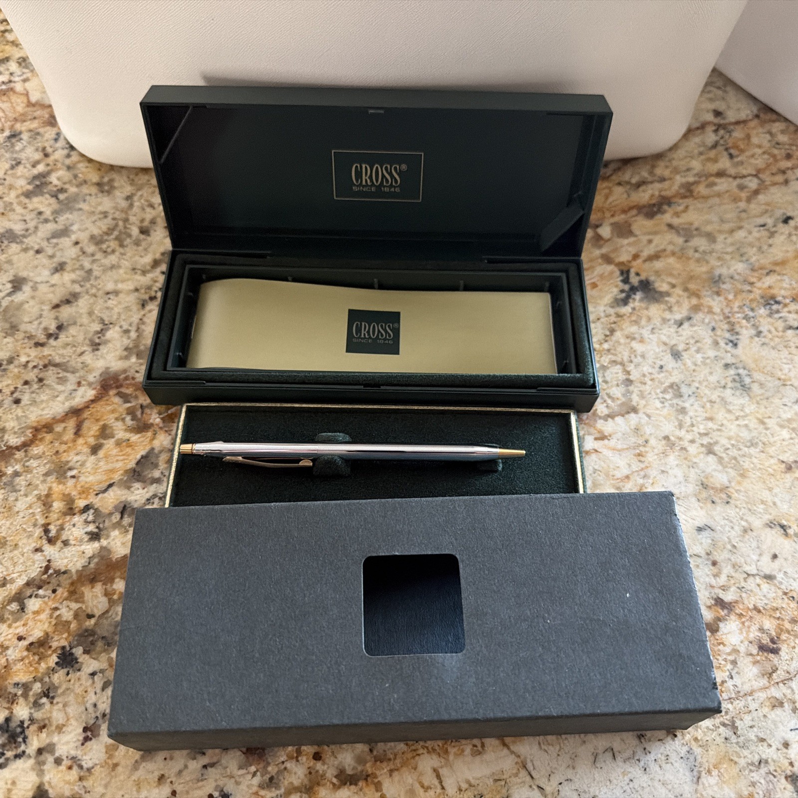 Cross Classic Century Chrome & Gold Accent Twist Ball Point Pen -Engraved
