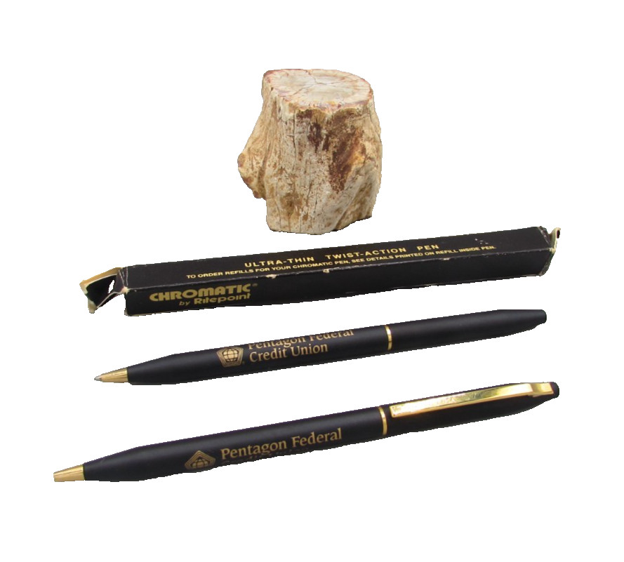 Two Pentagon Federal Credit Union Chromatic Pens by Ritepoint Ultra-Thin Working