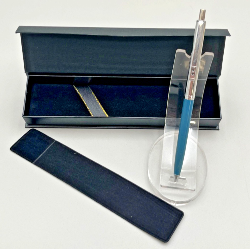 Paper Mate Double Heart Profile Slim Aqua Blue/Chrome, Blue Ink, Works – Mexico