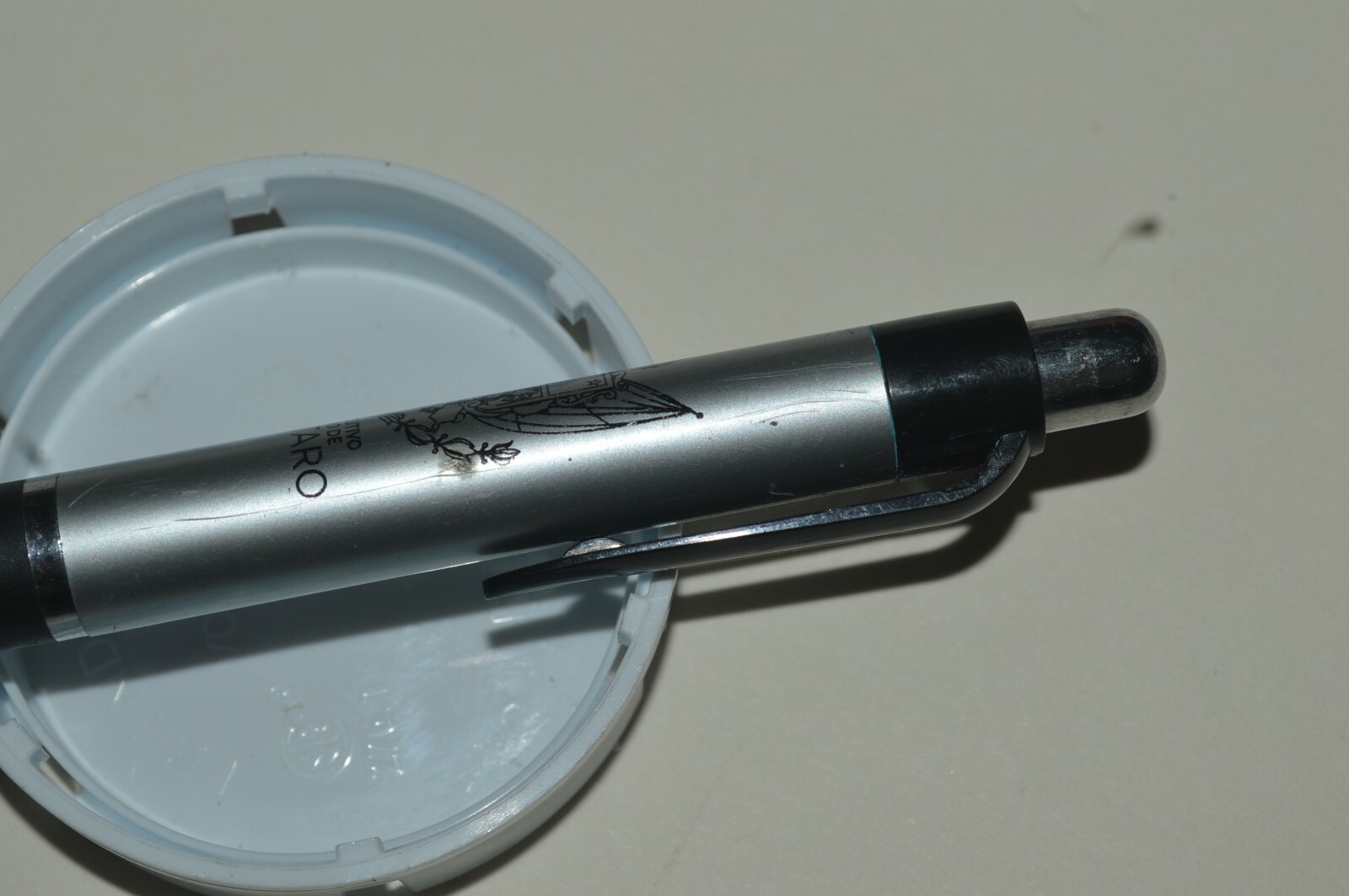 Vintage Estado De Queretaro Mexico Promo Ballpoint Pen Gray Barrel All Plastic