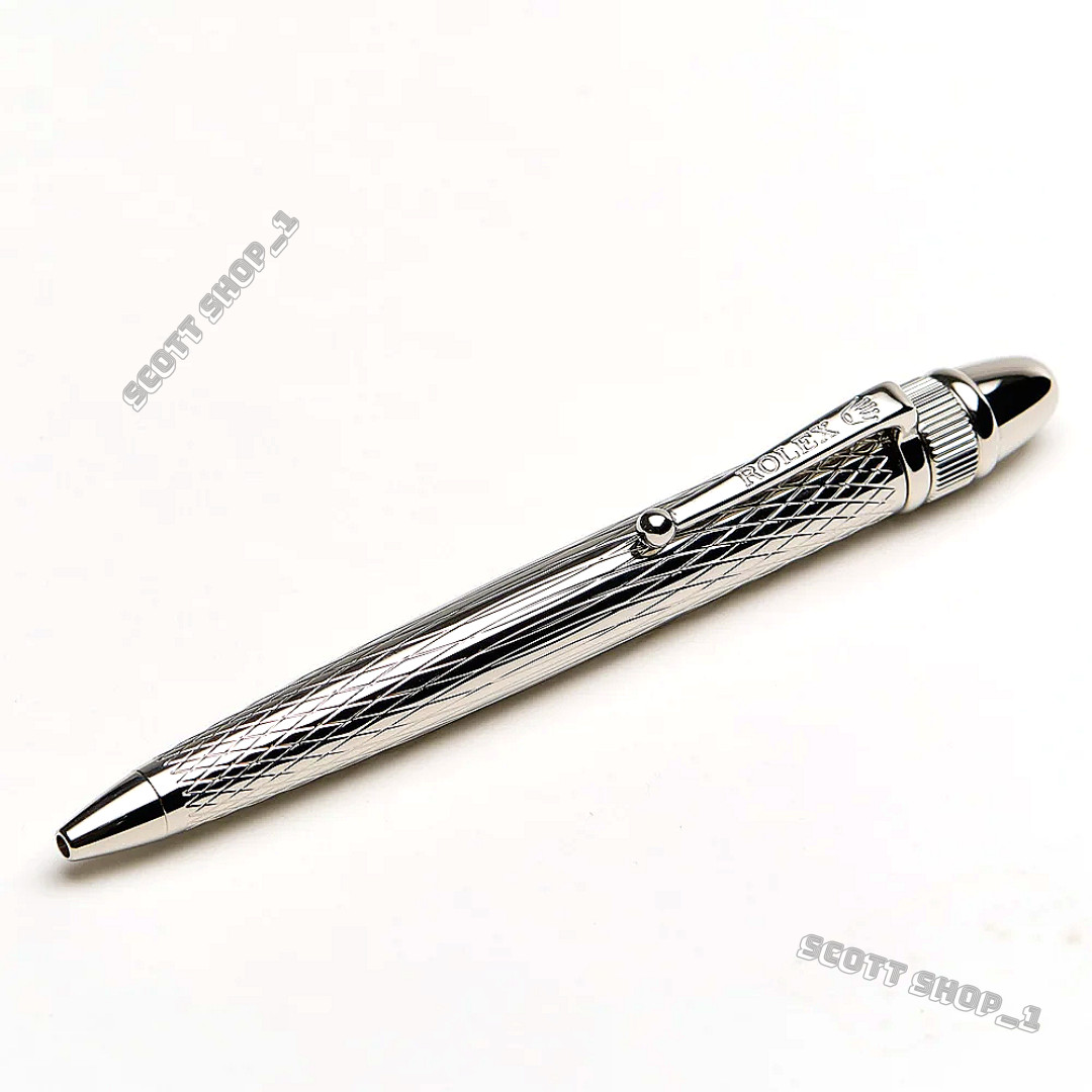 ROLEX Elegant Silver Ballpoint Pen Luxury Gift Box VIP Executive Pen AD VIP Gift