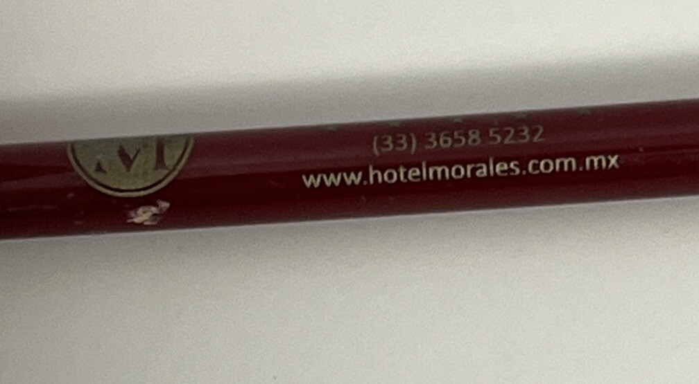 Historical Colonial Mexico Hotel Ballpoint Stick Pen Cap Morales Guadalajara