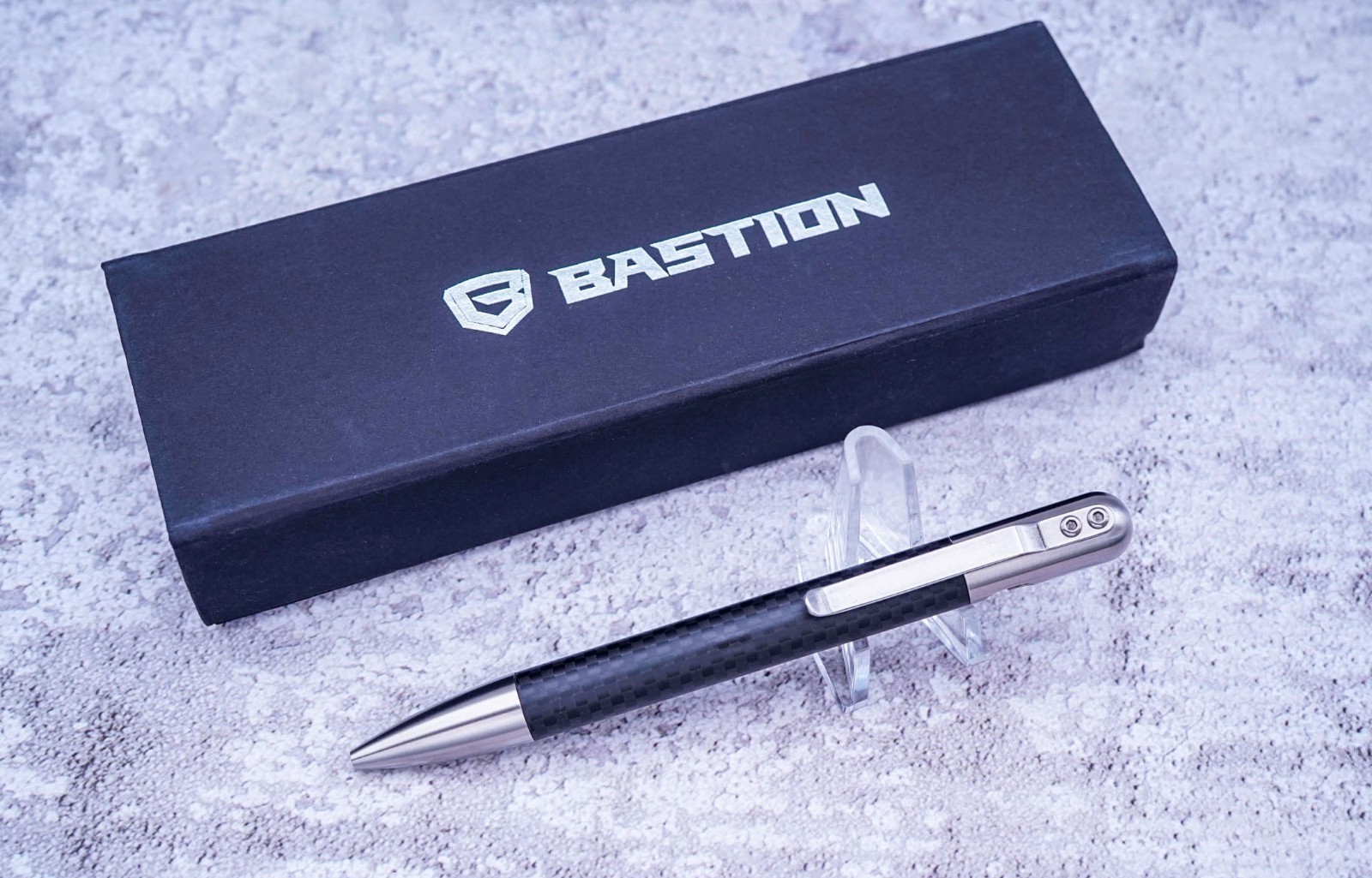 Bastion Bolt Action Luxury Pen, CF & Stainless Steel, Parker Style Refill