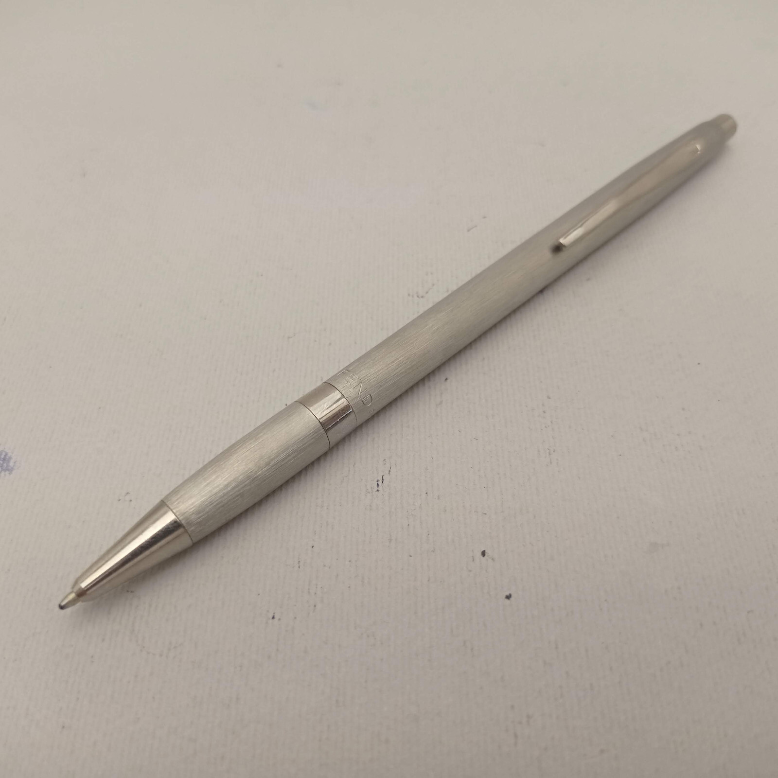 FEND BRUSHED STEEL BALLPOINT PEN AND MECHANICAL PENCIL 0.5MM SET VINTAGE UNUSED