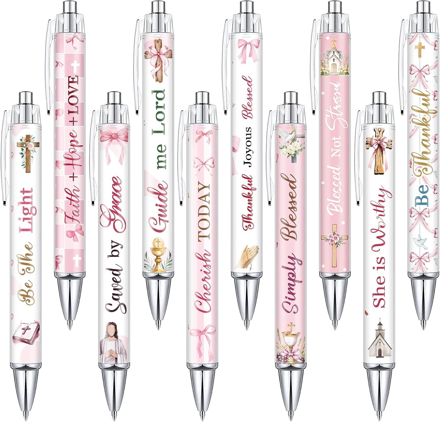 10 Pcs Christian Pens for Women Religious Ink Pens Easter Gifts Inspirational…