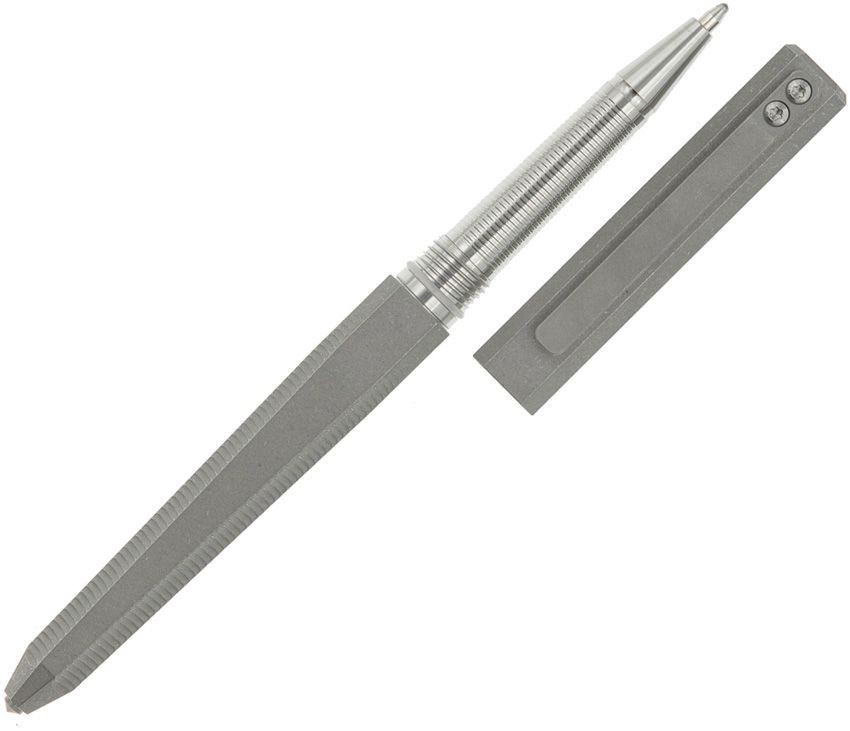 Ketuo Striker Tactical Pen Clip Glass Breaker Screw-On Stonewashed Titanium