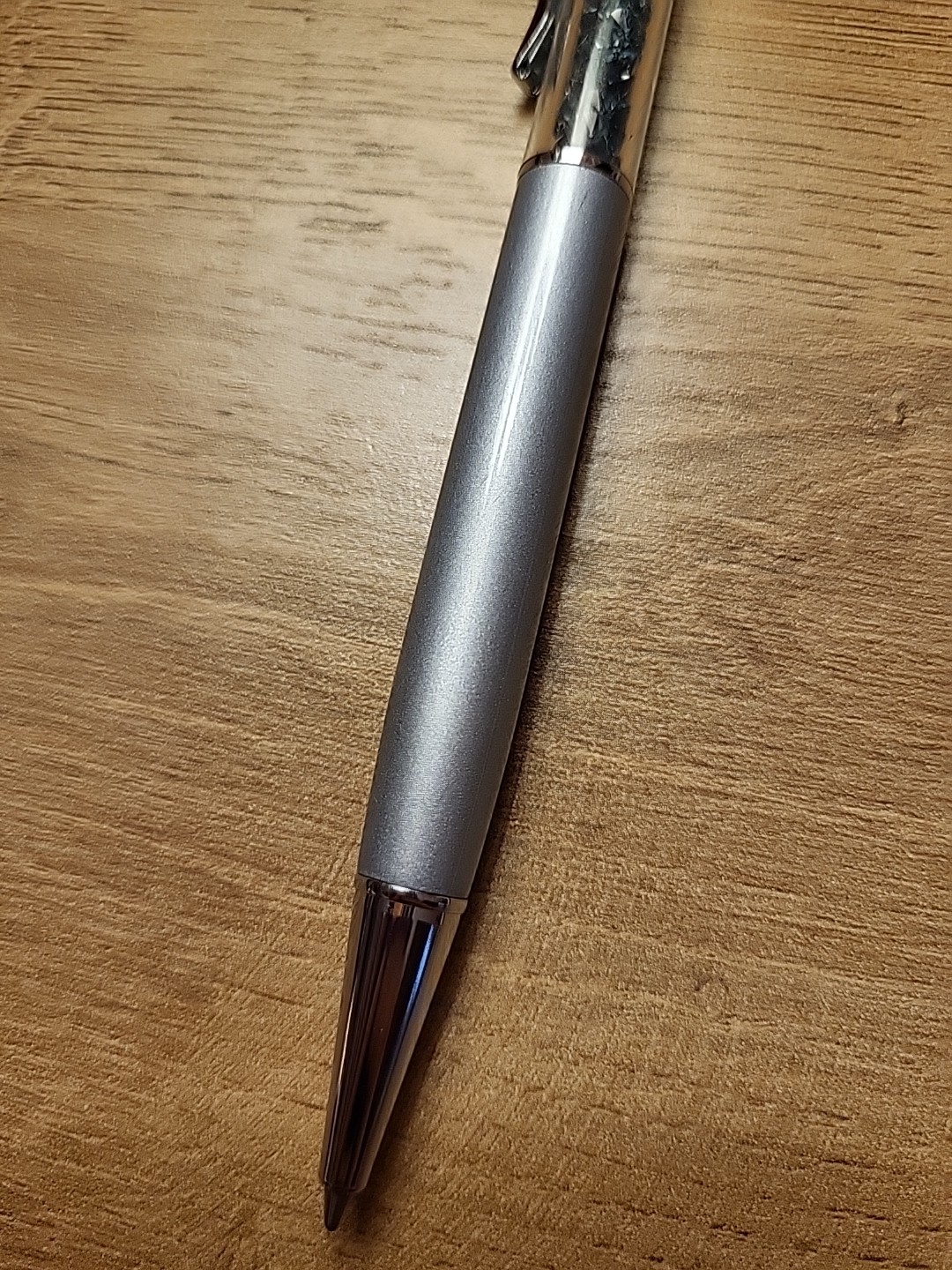 Swarovski Crystalline Pen, Black Ink, Blue Crystals And Gray Pen