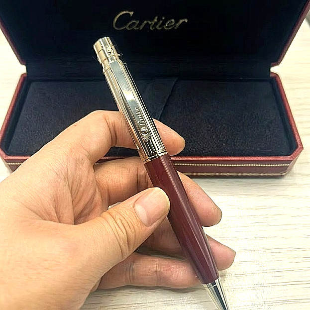Cartier Red Gold Ballpoint Pen Luxury Writing Gift Box New NIB
