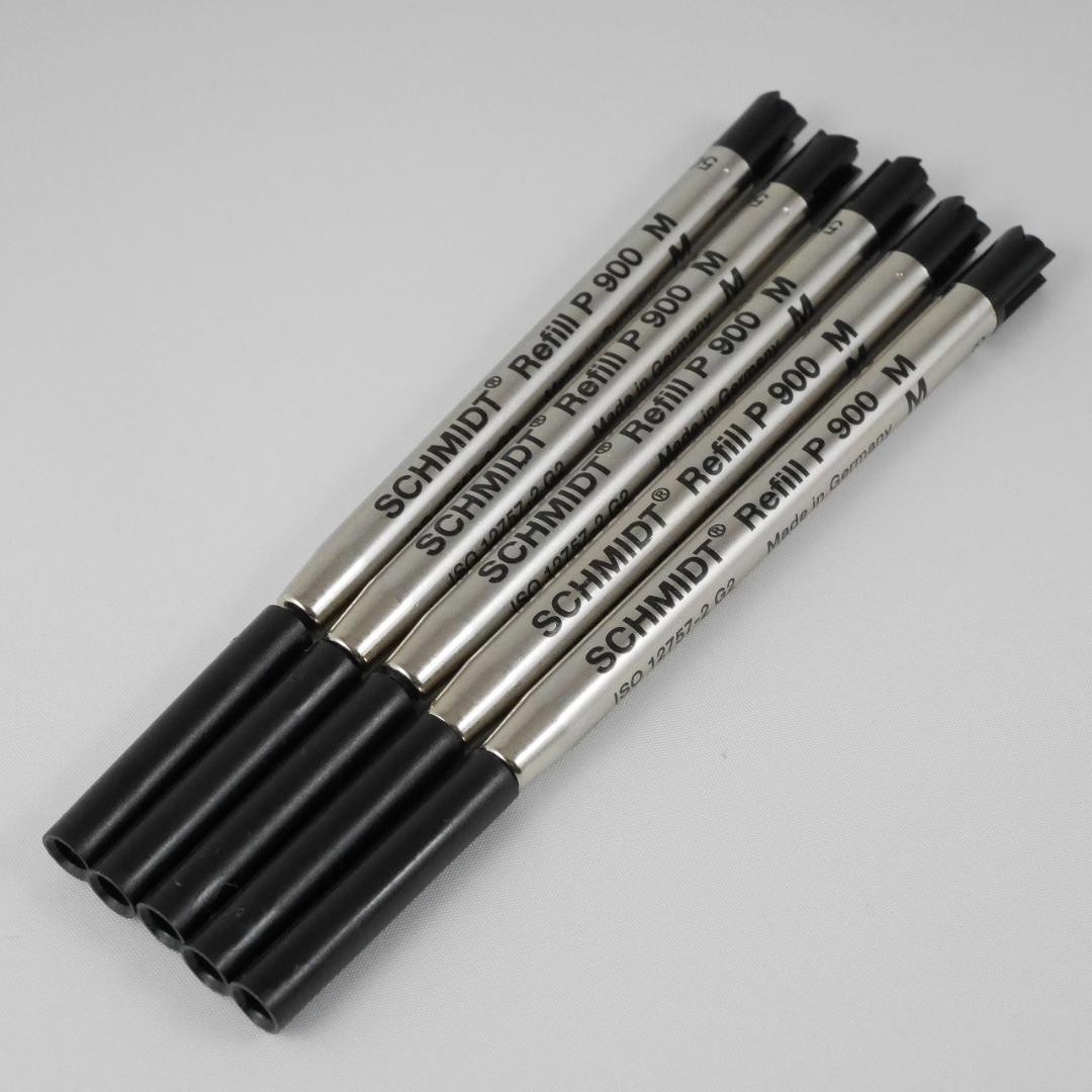 Schmidt SCHMIDT P900 Ballpoint Pen Refill Refills, Black, M, 5 #8d3550