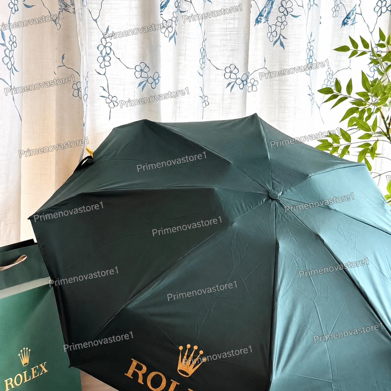 ROLEX Green Gift Set Notebook Ballpoint Pen Folding Umbrella Luxury Gift Box NEW