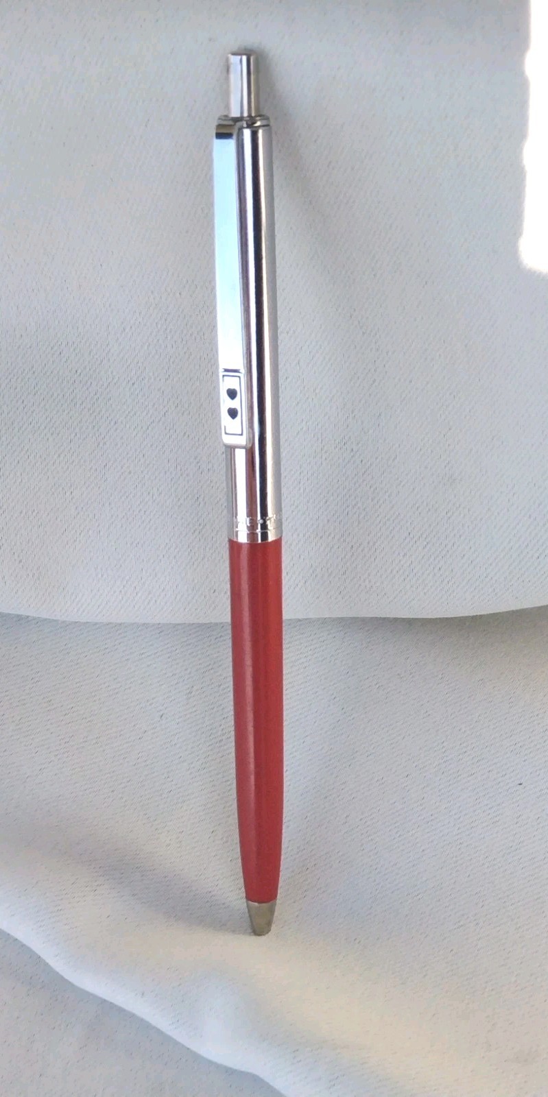 Vintage “The Profile” Slim Paper Mate Double Heart Pen Red & Chrome Works