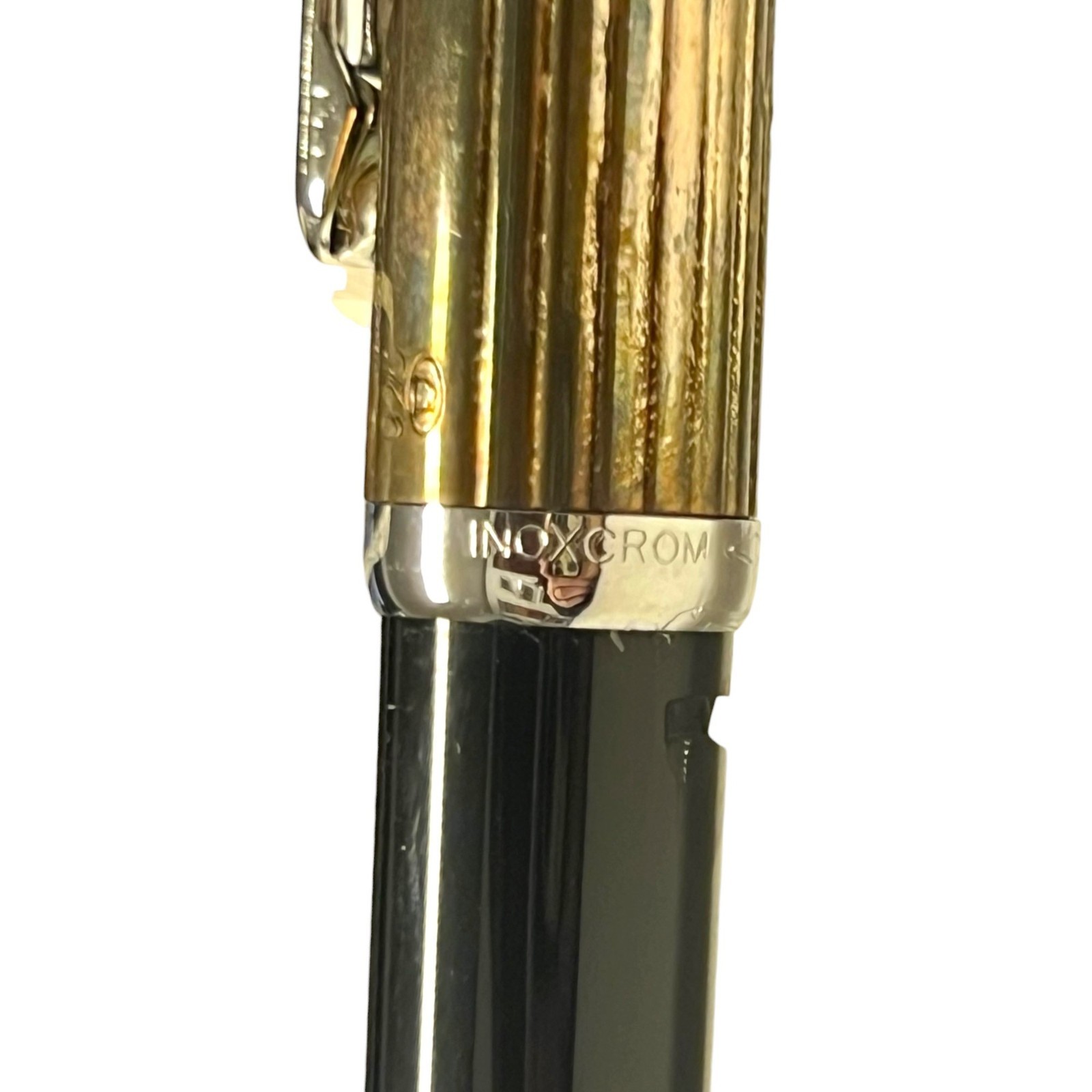Rare-BNY Inoxcrom Sirocco 925 Sterling Silver Cap,Black Resin Body Engraved