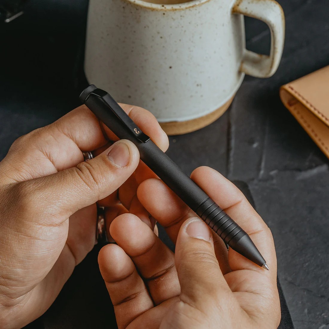 Everyman Grafton Mini Twist Pen w/Pocket Clip Matte Fisher/Parker Compatible