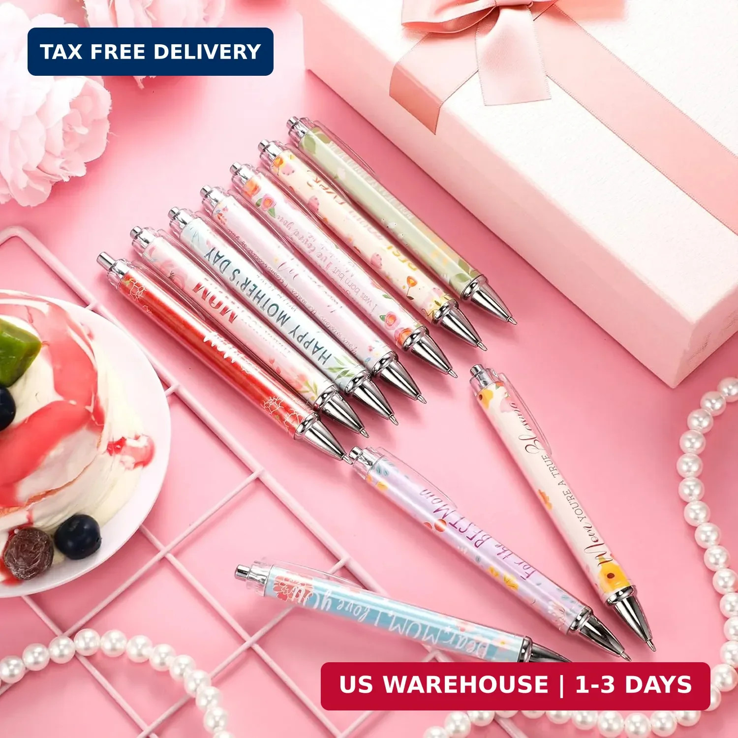 Skyygemm 10 Pcs Mothers Day Gifts Bulk Happy Mother’s Day Ballpoint Pens Retract