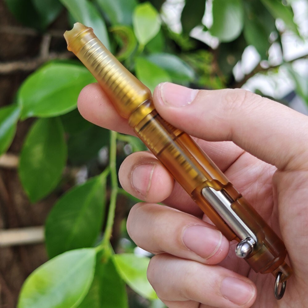 Ultem PEI+Titanium Keychain Ball Pen EDC Mechanical Pen Office Signature Pen 1pc