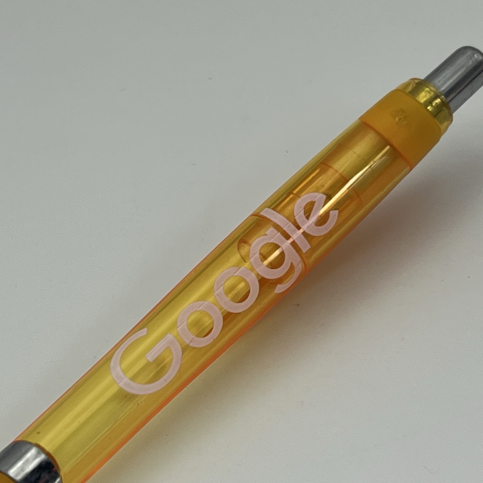 Google Promotional Ballpoint Pen Translucent Yellow Tech Advertising Collectable