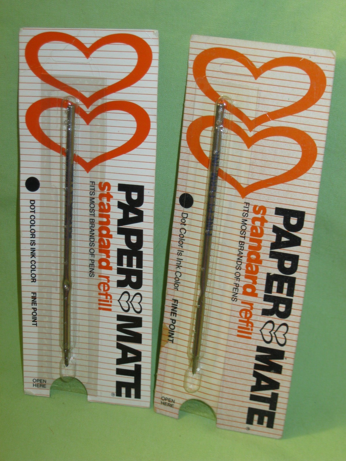VINTAGE 1983 Papermate FINE POINT Standard 2 PEN REFILLS Black Ink NRFP Untested