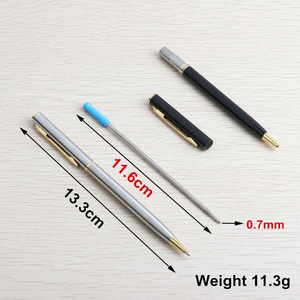 Stainless Steel Ballpoint Pen Ball Point Writing Pen Student Stationery Retro