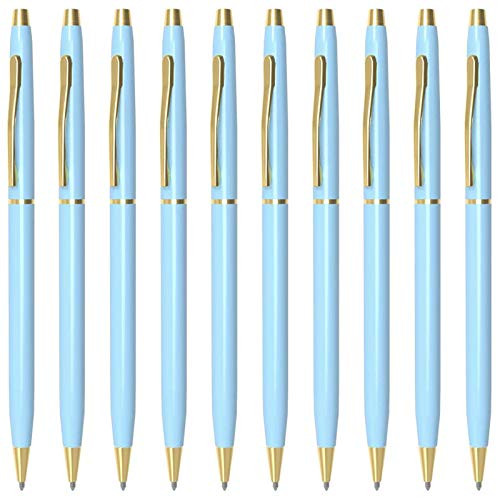 Ballpoint Pens Blue Pens – Fancy Pens Black Ink 1 Count (Pack of 10) 02 Blue