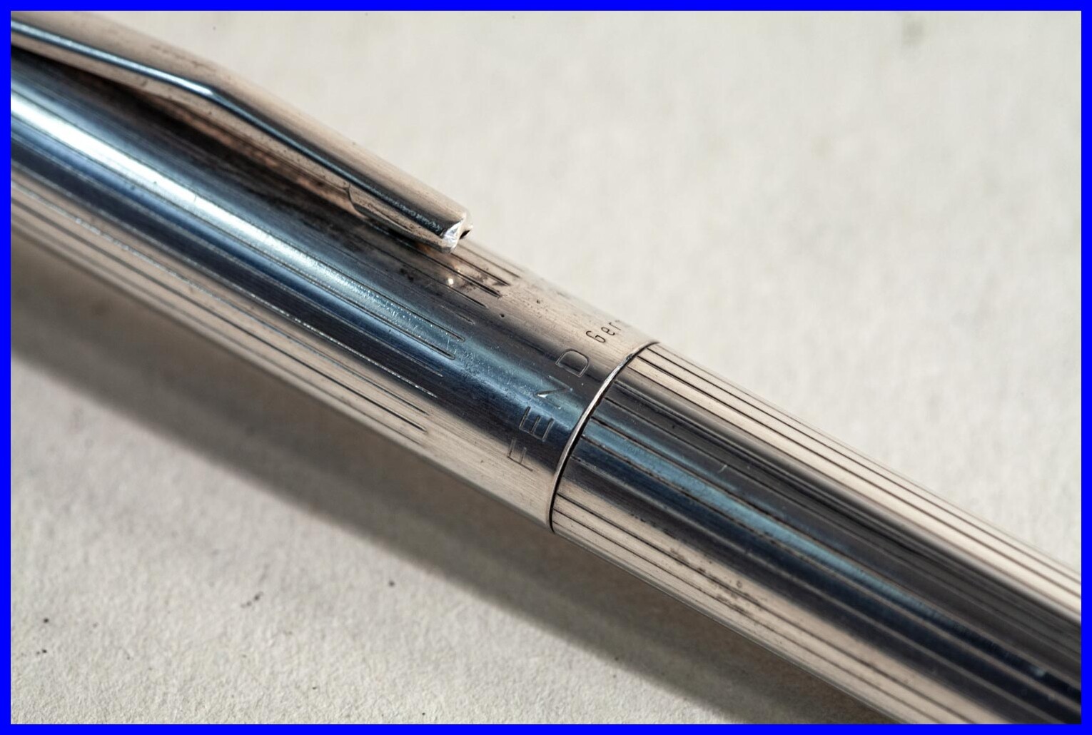 Fend Truxa Silver-Plated Ballpoint Pen – To 1960 – BMW Advertising,New Mine Blue
