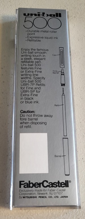 Vintage Uni-ball 500 Extra-Fine 0.2 mm Metal Black Ink Refillable Pen Unused