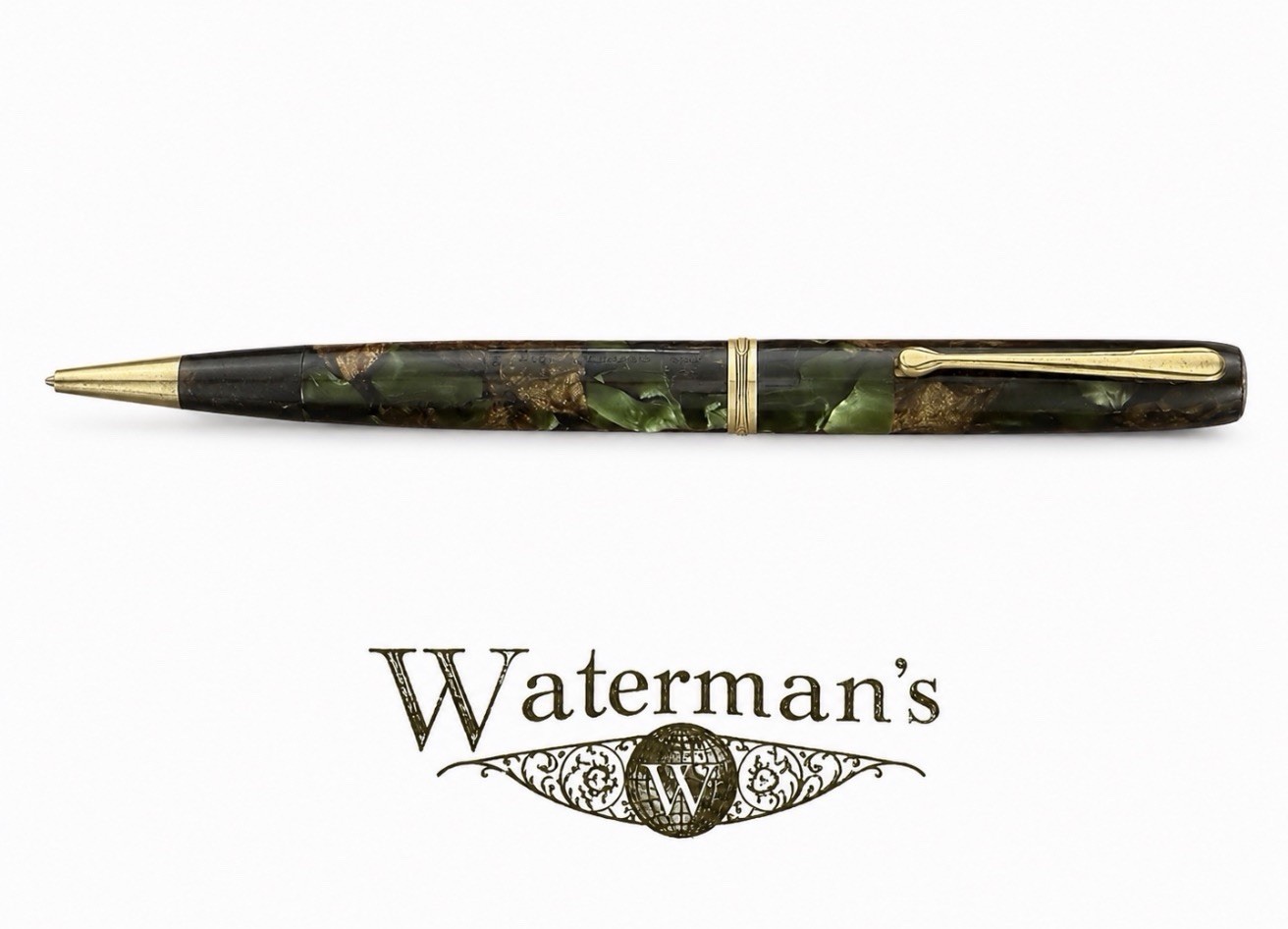 Waterman’s Mechanical Pencil Celluloid Marble Art Deco Vintage 1930s
