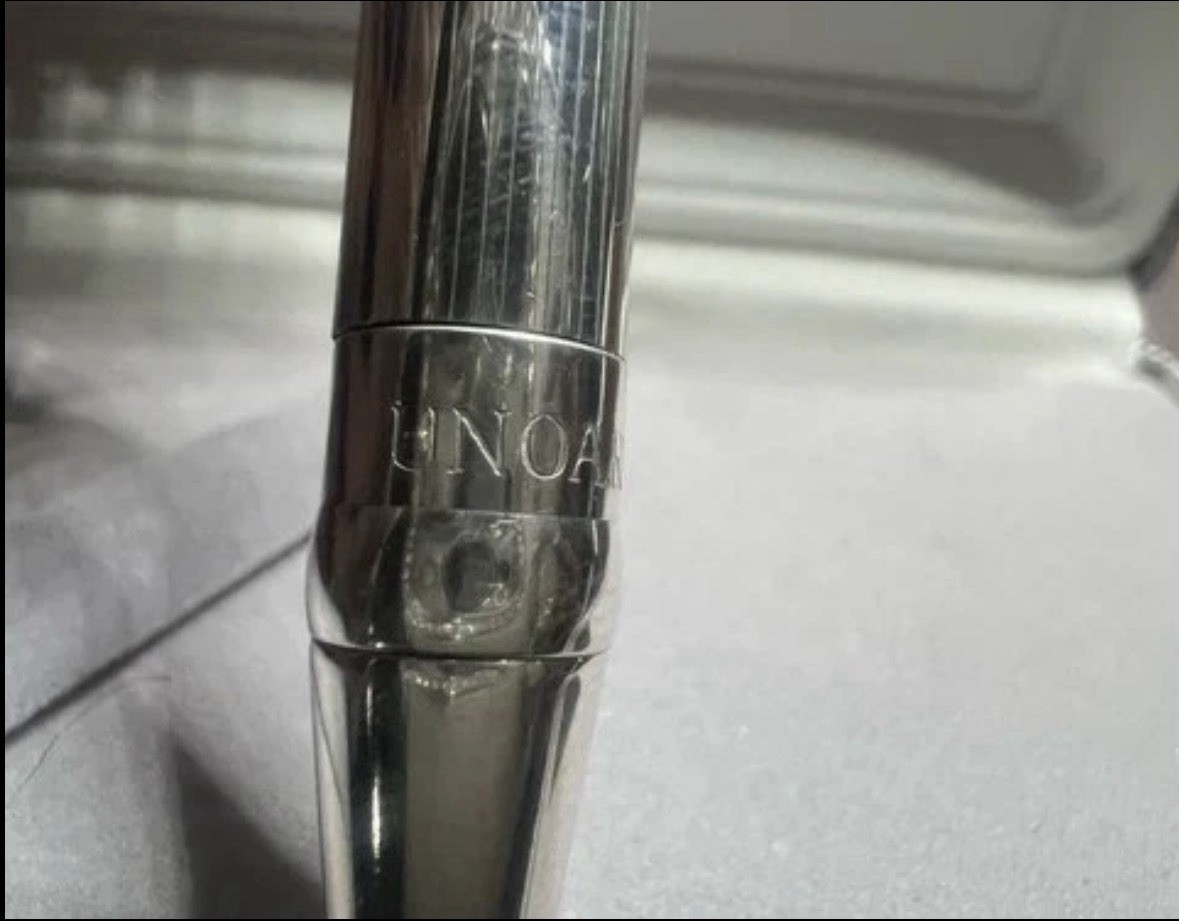 UNOARGENTO Sterling Silver 925 Solid Ballpoint Pen With Engraved Clip