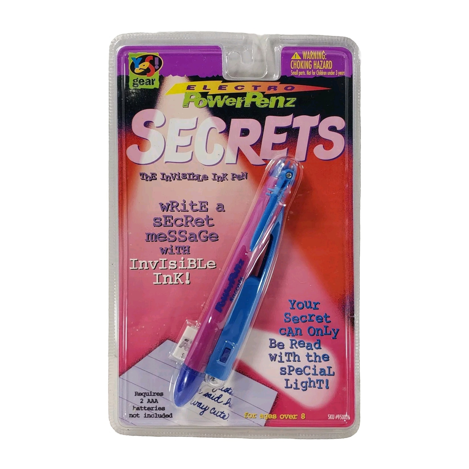 POWERPENZ ELECTRO TOP SECRET Spy Pen 1996 Yes Gear Blue Purple Pink Vintage Rare