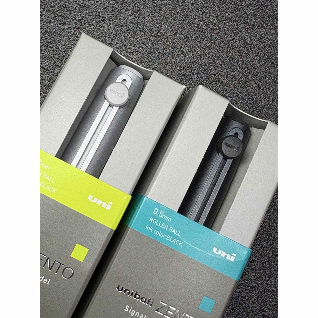 DDP MITSUBISHI PENCIL uniball ZENTO Signature Model Silver & Metallic Black Set