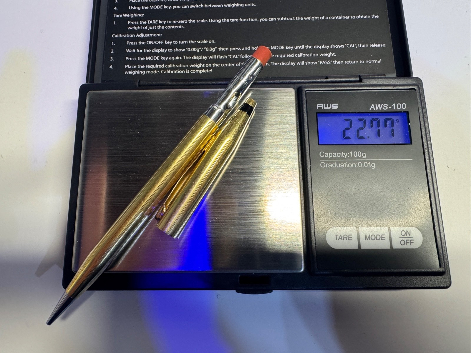 18K Solid Gold 750 Cross Century Ballpoint Pen-Pencil Set Rare Vintage