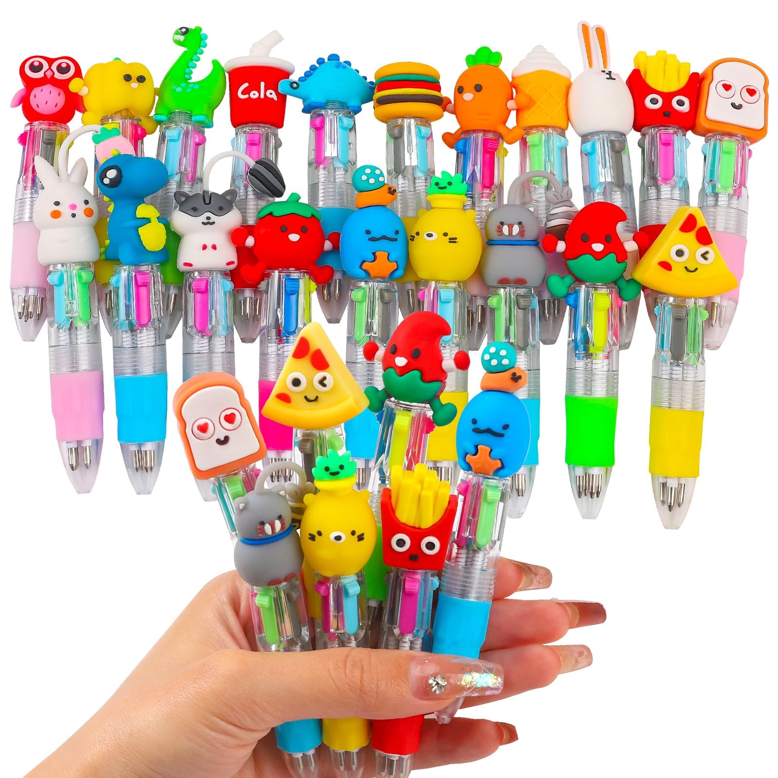 20Pcs Mini Multicolor Pens in One 4 in 1 Cute Pens Bulk for Kids Fun Kawaii