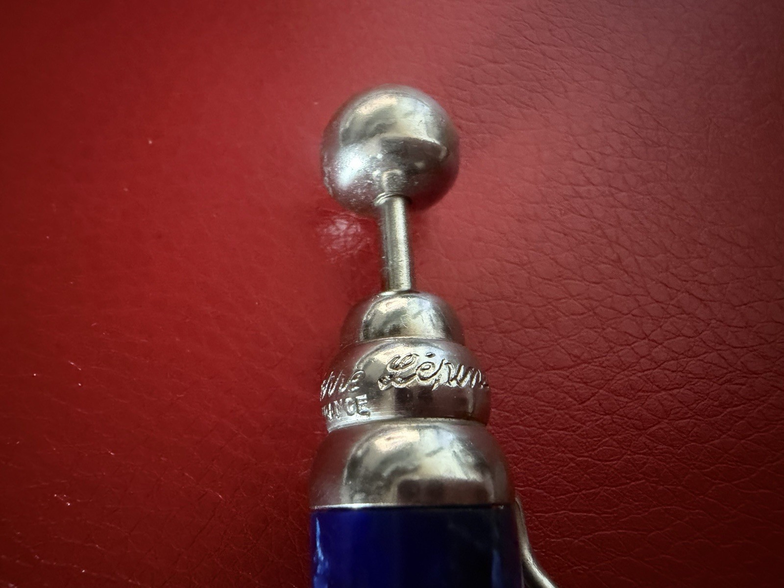 Jean Pierre Lepine Zig Zag Marbled Blue Ballpoint Pen Paris Vintage