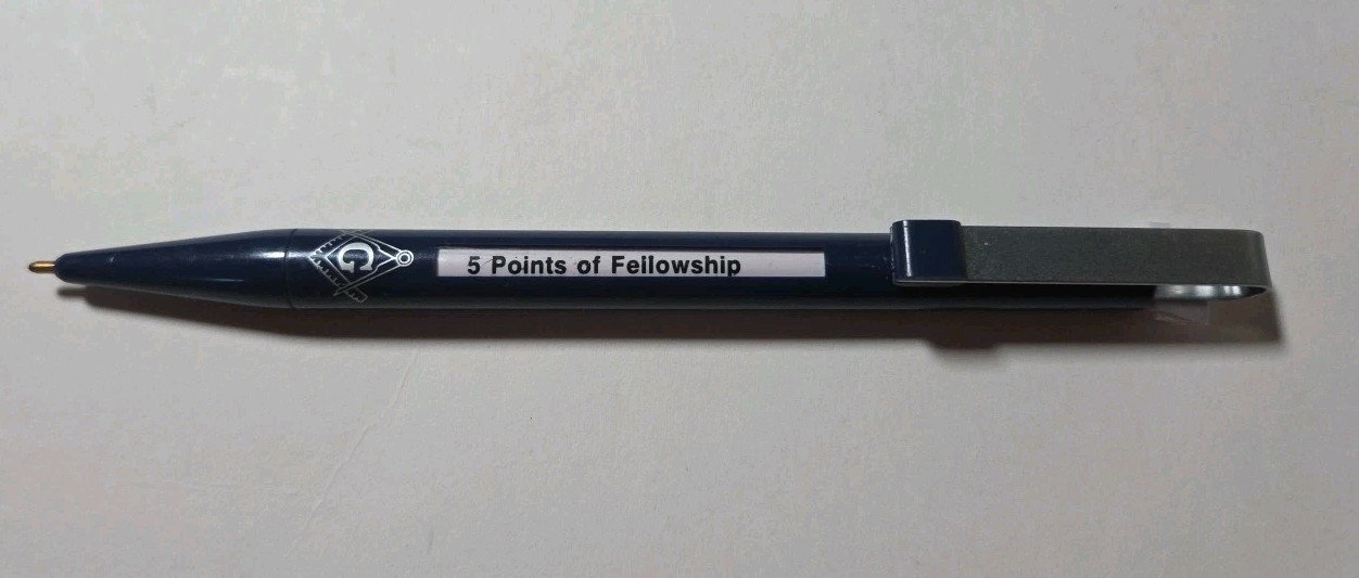 Vintage Masonic Ritual Ballpoint Pen 5 Points of Fellowship Germany