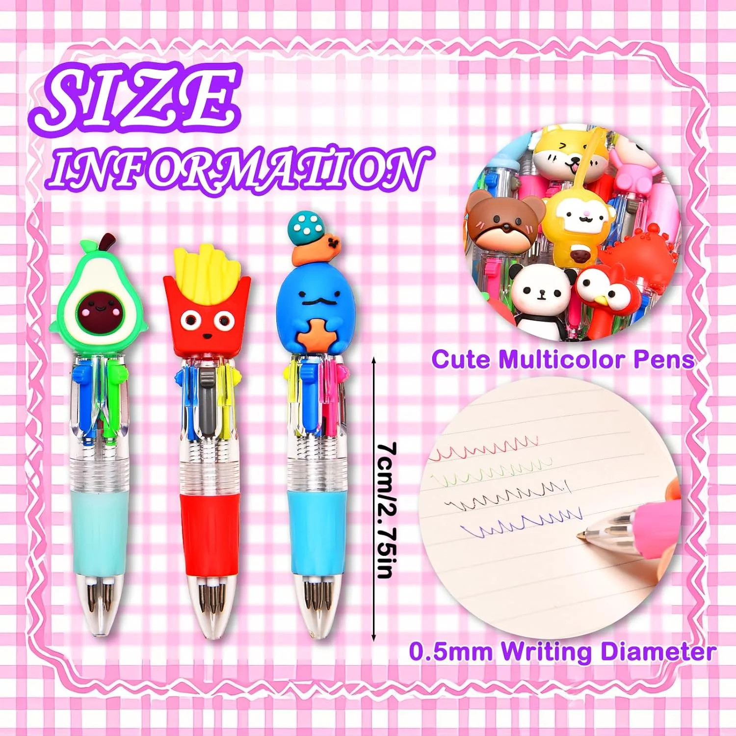 24Pcs Mini Multicolor Pens in One 4-in-1, Cute Pens Bulk for Party Favors and Bi