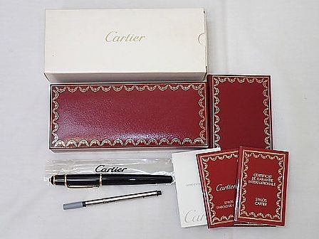 Diabolo de Cartier Rollerball Pen ST180001 Black Gold w/ Box Case Papers Unisex