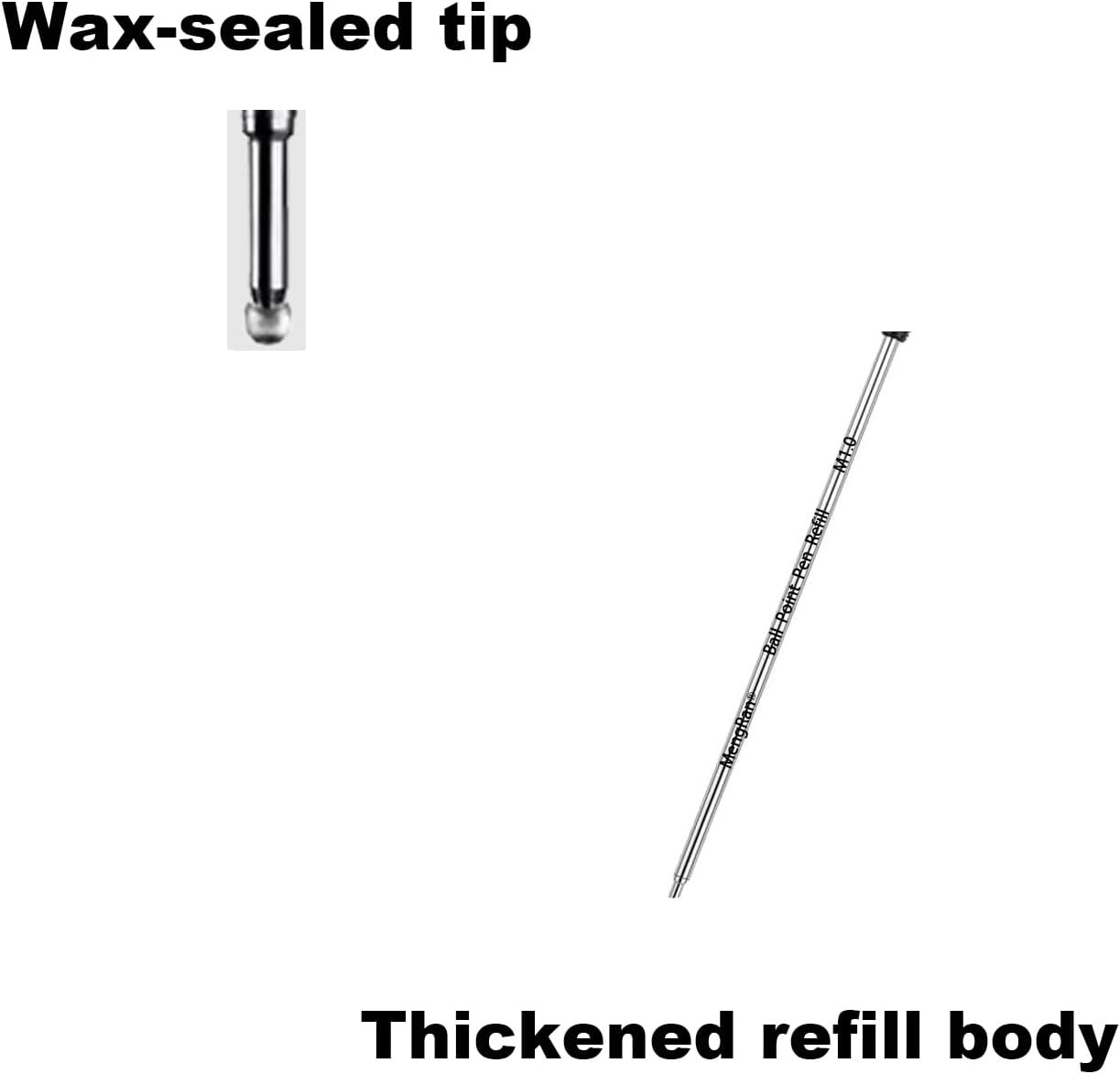 4.5» Ballpoint Ink Pen Refills for Twist Pens,Black,10Pcs | 1mm Medium Tip,
