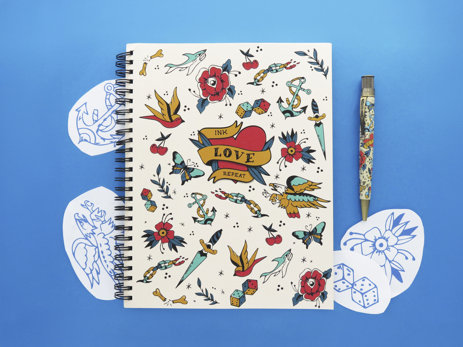 Retro 51 Ink-Love-Repeat Medium Spiral Sketchbook – NEW