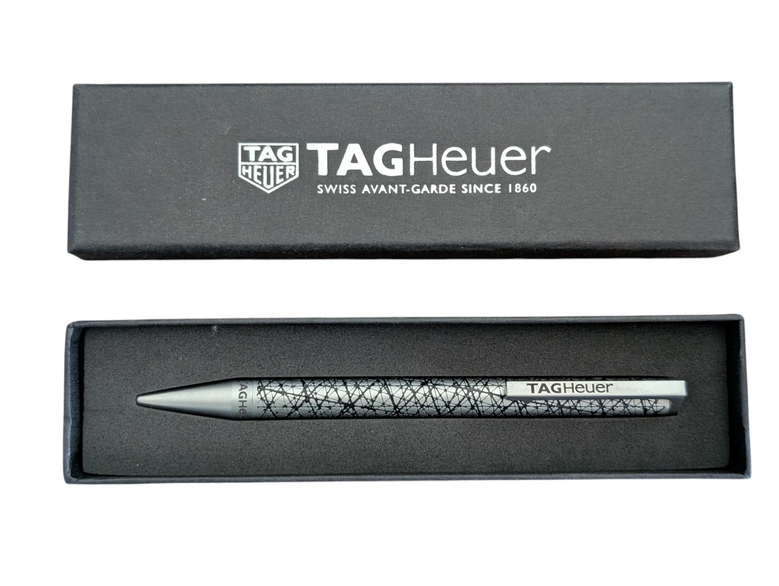 [New in Box] TAG Heuer Watch Novelty Silver Stainless Twisted Ballpoint Pen