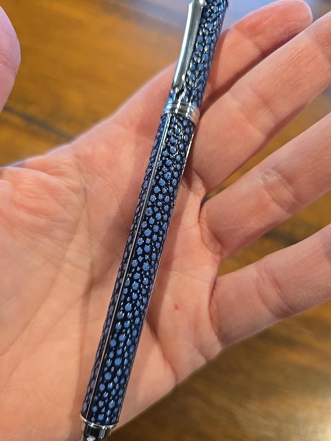 New Duke Textured Ball Point Cap Pen Black Blue Pebble
